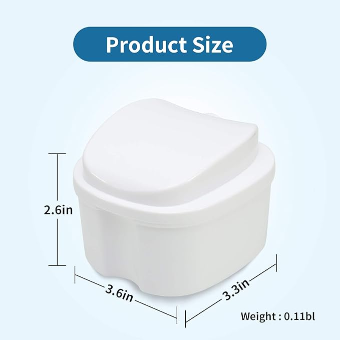 Annhua Dental Orthodontic Retainer Case Cleaning, Denture Cup Holder Case Travel, Denture Retainer Bath Box Storage Soaking Box