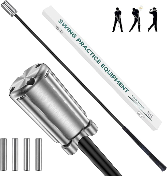 Golf Swing Trainer Aid, Weighted Golf Grip Trainer for Improve Swing Speed and Chipping Hitting, Adjustable Weight System for Golf Speed Training Warmup Aid for Men and Woman-StrideForce Fitness