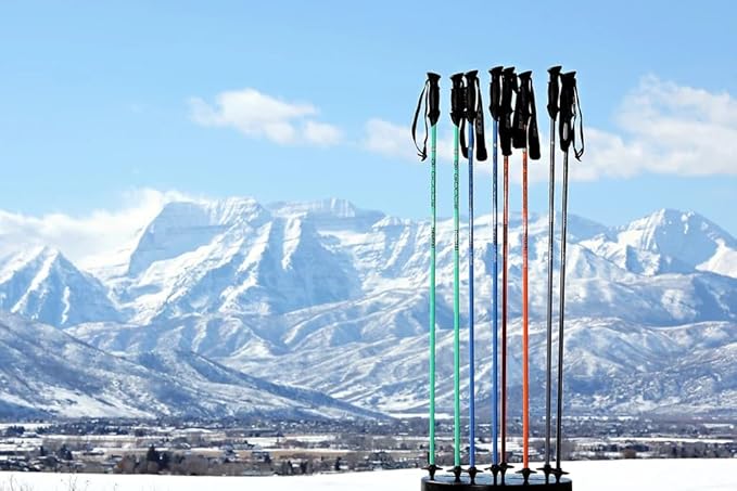 GOODE Carbon Neutral Ski Poles – Ultra-Lightweight & Durable Eco-Friendly Composite – High-Performance Shock Absorbing Downhill Ski Poles for Men & Women - Pair-StrideForce Fitness