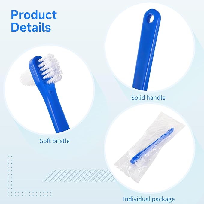OMISTAR 50 PCS Denture Brushes Dual-Sided Bristle Individually Firm Hard Bristle Toothbrush Denture Cleaner Brush for Retainers False Teeth Braces