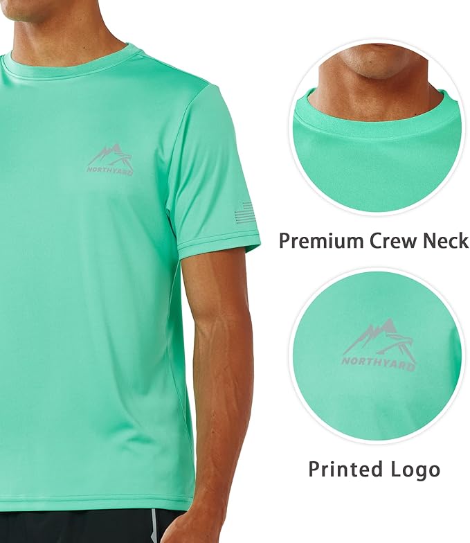 NORTHYARD Men's UPF 50+ Sun Protection Shirts Swim SPF UV Quick Dry Short Sleeve T-Shirts for Athletic Fishing Rash Guard-StrideForce Fitness