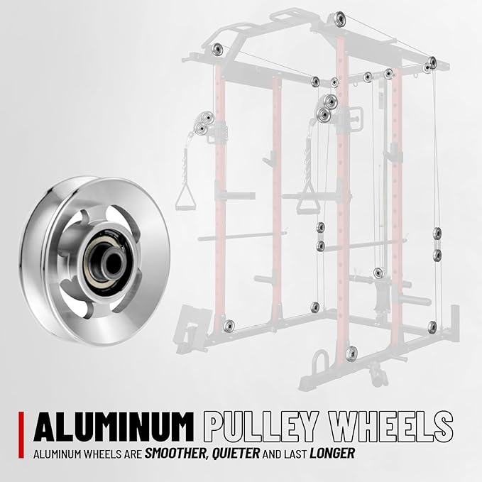 Mikolo Power Cage, Power Rack with Cable Crossover System, 1500LBS Squat Rack with LAT Pull Down System, Workout Cage with Pulley System for Fitness Home Gym-StrideForce Fitness