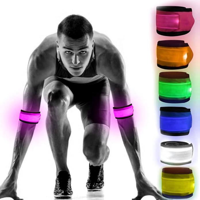 LOBKIN Safety Bracelets, LED Slap Armband Kids Walking at Night Safe LED Light Wrist Light Reflective Belt, Magic Band Running Lights for Runners-StrideForce Fitness