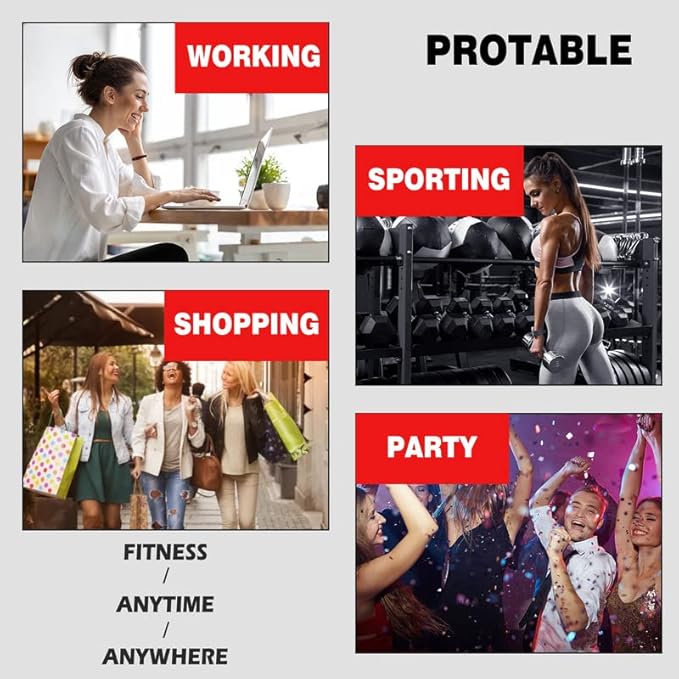 Electronic Muscle Stimulator, Abs Stimulator Muscle Toner, Ab Machine Trainer USB Rechargeable Gear for All Body, Fitness Strength Training Workout Equipment for Men and Women H9-StrideForce Fitness