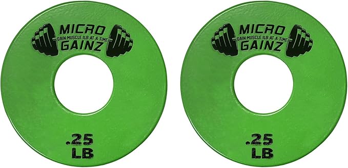 Micro Gainz Standard 1-Inch Center Hole Fractional 2 Pcs Color Weight Plates, Choose (.25LB-1LB) Designed for Standard 1-Inch Dumbbell & Barbell for Strength Training, Made in USA-StrideForce Fitness