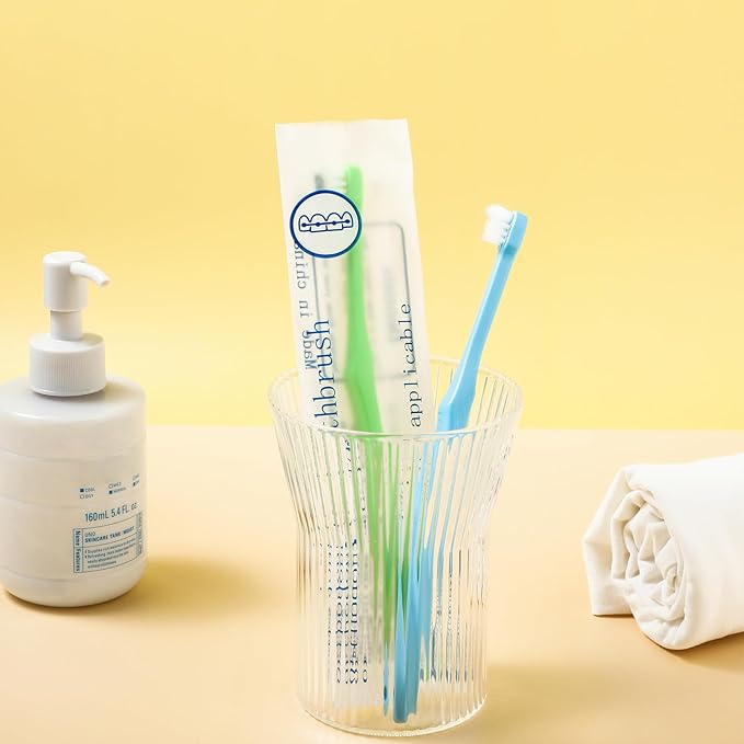 WLLHYF 2 Pieces Tuft Toothbrush Small Head End Tapered Interdental Interspace Nursing Soft Tiny Toothbrush Orthodontic Periodontal Dental Products(Blue + Green)