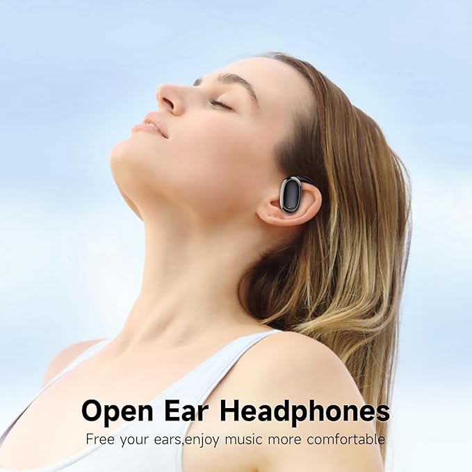 IFECCO Open Ear Headphones Bluetooth 5.4 - Wireless Open Ear Earbuds with Ddigital Display Charging Case,48H Playtime Premium Sound Sport Conduction Headphones for Running, Cycling Driving-StrideForce Fitness