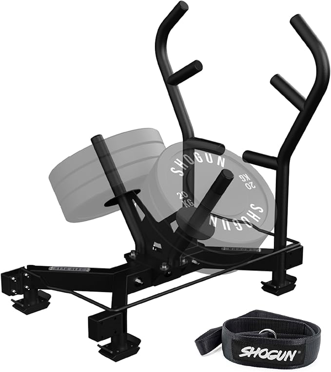 Shogun Stag Push Pull Sled – Full-Size Weighted Power Sled for Strength & Speed Training – Heavy Duty Gym Fitness with UHMW Skis & Dual Handles – Weighted for Grass, Turf & Concrete-StrideForce Fitness