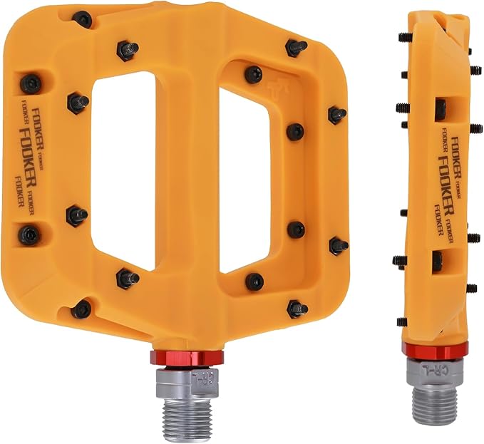 FOOKER MTB Pedals Mountain Bike Pedals 3 Bearing Non-Slip Lightweight Nylon Fiber Bicycle Platform Pedals for BMX MTB 9/16"-StrideForce Fitness