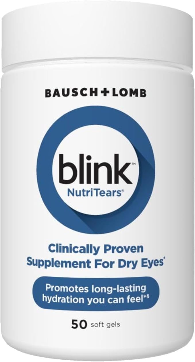 BLINK NutriTears Clinically Proven Supplement for Dry Eyes, 50 Softgels, Eye Care Supplement to Hydrate Eyes from Within for Long Lasting Relief You Can Feel-StrideForce Fitness