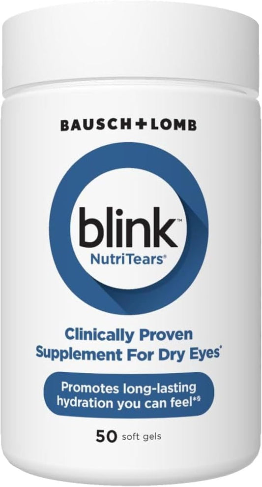 BLINK NutriTears Clinically Proven Supplement for Dry Eyes, 50 Softgels, Eye Care Supplement to Hydrate Eyes from Within for Long Lasting Relief You Can Feel-StrideForce Fitness