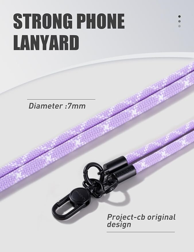 project-cb Phone Wrist Strap 1,Tether Tab 2,Phone Wristlet,Lanyard Wrist Strap,Key Holder,KeyChain,KeyRing×2(Purple)-StrideForce Fitness