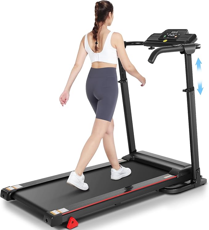 Treadmill with Desk Workstation & Adjustable Height, 300 LBS Weight Capacity, Folding Treadmill with 3 Level Incline, Bluetooth Speaker & App, Portable 2.5HP Walking Pad with Desktop for Home Office-StrideForce Fitness