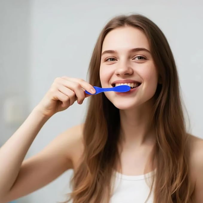 iplusmile 10Pcs Mini Handle Toothbrush Thumbprint, Portable Short Handle Soft Bristles Toothbrush for Travel Teeth Cleaning (9CM)