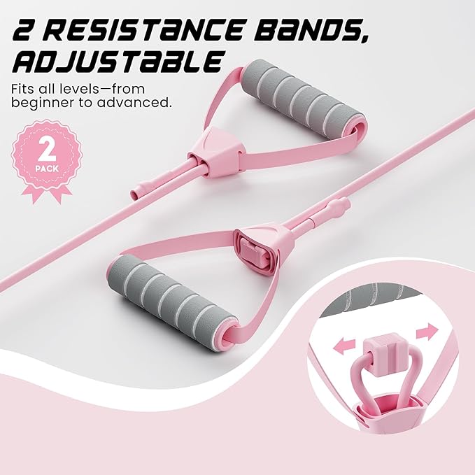 Pilates Equipment, Pilates Board - Multifunctional Pilates Reformer, Reformer Pilates Machine with Reps,Kcal & Timer Display, Home Pilates Kit with Resistance Bands - Workout Sets for Women-StrideForce Fitness