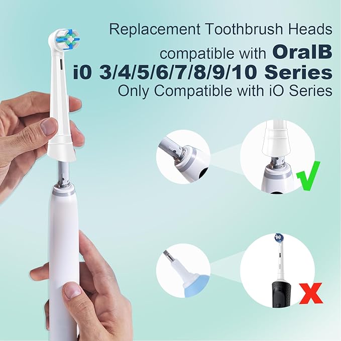 12pcs iO Replacement Heads Compatible with Oral B iO,iO Series Electric Toothbrush Heads Compatible with Oral B iO 2/3/4/5/6/7/8/9/10,Medium Bristles for Effective Plaque Removal