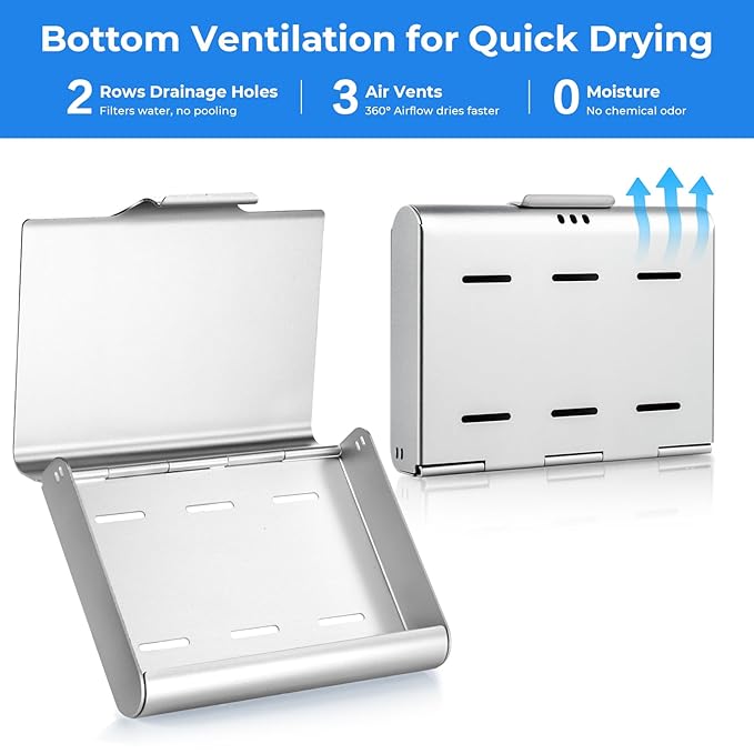 Aluminum Retainer Case for Invisalign Aligners, Partial Mouth Guard Case Denture Retainer Container Case Holder with Vent Holes, Slim Orthodontic Aligner Case for Traveling-1 Pack