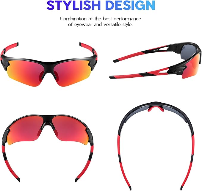 BEACOOL Polarized Sports Sunglasses for Men Women Youth Baseball Fishing Cycling Running Golf Motorcycle Tac Glasses UV400-StrideForce Fitness