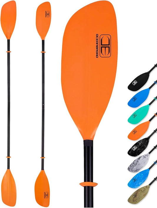 OCEANBROAD Kayak Paddle 86in/218cm, 90.5in/230cm Alloy Shaft 2-Piece Floatable Kayak Oar for Kayaking Canoeing Boating-StrideForce Fitness
