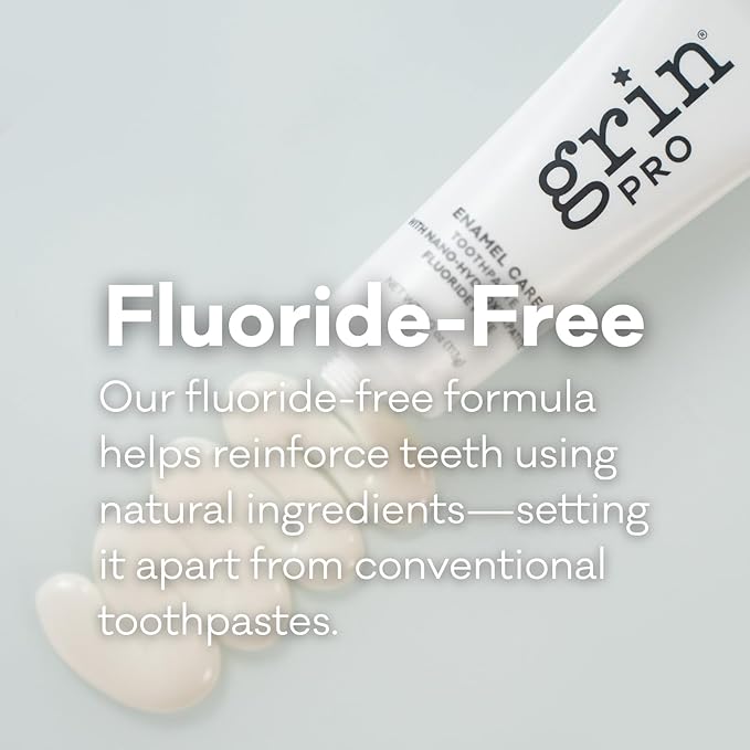 Grin Pro Enamel Care Nano-Hydroxyapatite Toothpaste, Fluoride Free, Designed for Sensitive Teeth, Helps Remineralize, 4 oz, Natural Ingredients, New Zealand Manufactured