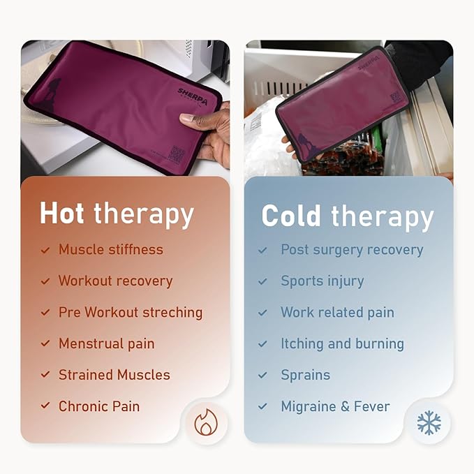 Small Soft Ice Packs for Injuries Reusable - Hot and Cold Flexible Gel Ice Packs Reusable for Ankle, Hand, Wrist, Head Pain Relief - 6" x 11" - Purple-StrideForce Fitness
