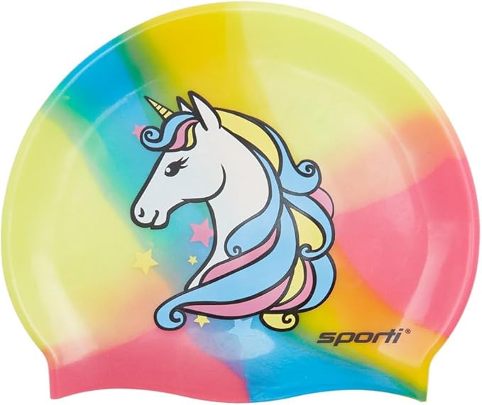 Sporti Silicone Swim Cap for Kids, Unisex Youth Swimming Cap, Protection Bathing Caps for Your Children, Aged 2-10-StrideForce Fitness