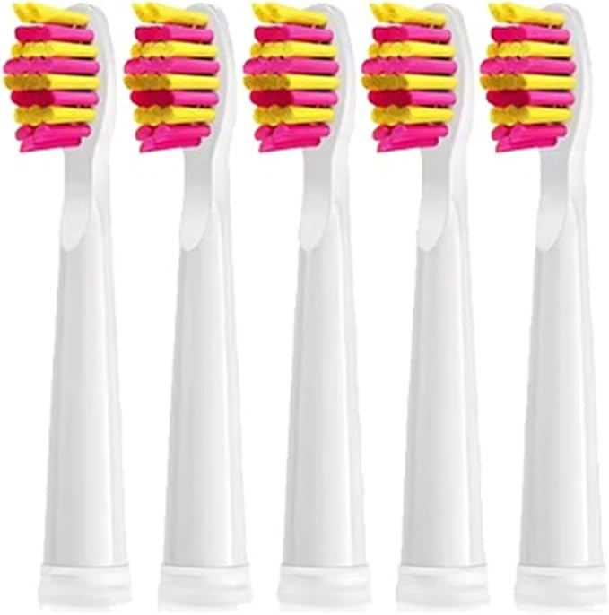 Replacement Electric Toothbrush Head Bristle Brush Refill ，Compatibility for Fairywill Refills FW-D1/FW-D3/FW-D7(5 PCS PK)