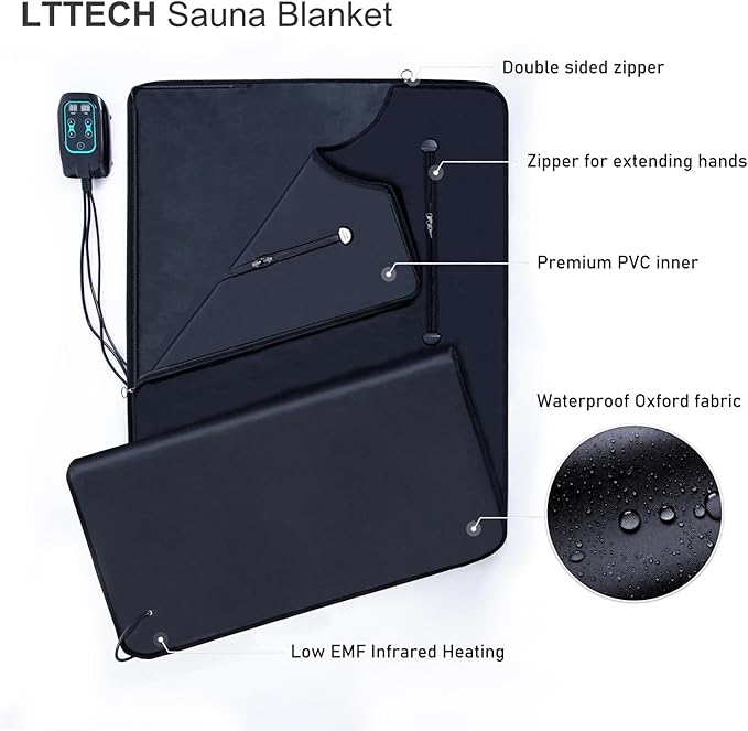 Portable Infrared Sauna Blanket for Home Relaxation Far Infrared Sauna Blanket Infrared Blanket Sauna with 86–158 °F Temp Range-StrideForce Fitness