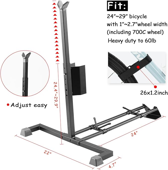 YueTong Heavy Duty Bike Stand - Vertical & Horizontal Storage, Upright Bicycle Stand for Indoor & Garage, Suits MTB, Road & E-bike (2 Pack)-StrideForce Fitness