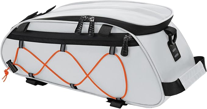 MOSISO Bike Rack Bag with 2 Removable Panniers, Waterproof Bike Trunk Cooler Storage Handbag Insulated Bicycle Rear Seat Pouch, Bicycle Storage Saddle Shoulder Bag Cycling Luggage Pouch, Silver-StrideForce Fitness