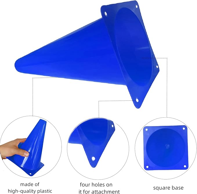 24 Pcs 7 Inch Plastic Traffic Cones, Basketball Football Drills, Skating, Sport Training Agility Markers, Indoor Outdoor Games, Multicolor-StrideForce Fitness