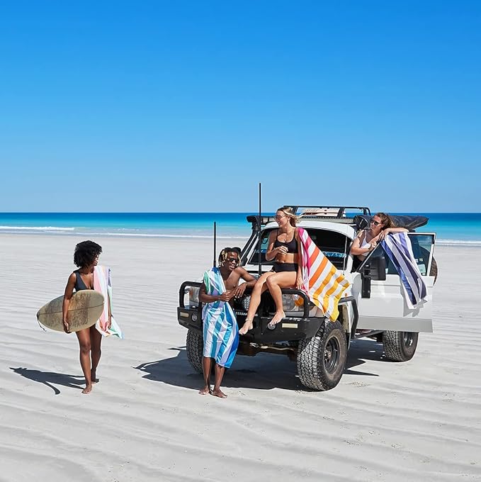 Dock & Bay Beach Towel - Quick Dry, Sand Free - Compact, Lightweight - 100% Recycled - Includes Bag - Summer - Peach Sunrise - Extra Large (200x90cm, 78x35)-StrideForce Fitness