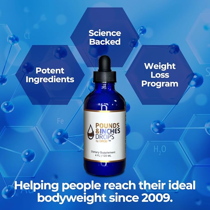 Dirobi Pounds and Inches Weight Management Drops, Liquid Supplement for Women and Men, Diet-Pill Alternative with Delicious Blueberry Flavor, 2 Oz. Bottle-StrideForce Fitness
