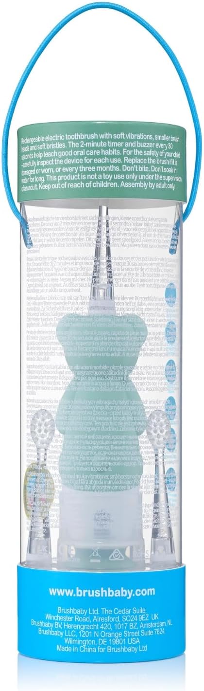 brush-baby WildOnes™ Rechargeable Kids Electric Toothbrush – Koala | Flashing Lights, 2-Min Timer, Waterproof, 3 Brush Heads | Toddler & Child Toothbrush Ages 0-10 | Soft Bristles