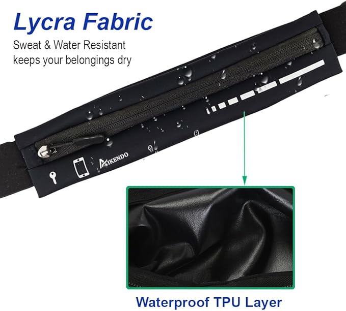 Slim Running Belt for Women Men,Runners Fanny Pack Phone Holder,Running Pouch Waist bag for Workout Jogging,Money Belt Running Gear Accessories-StrideForce Fitness