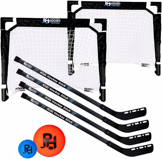 Premier Sports - Kids Hockey Set – (4) Sticks, (2) Mini Goals, (1) Foam & (1) Standard Balls – Complete Beginner Set for Ages 3-9-StrideForce Fitness