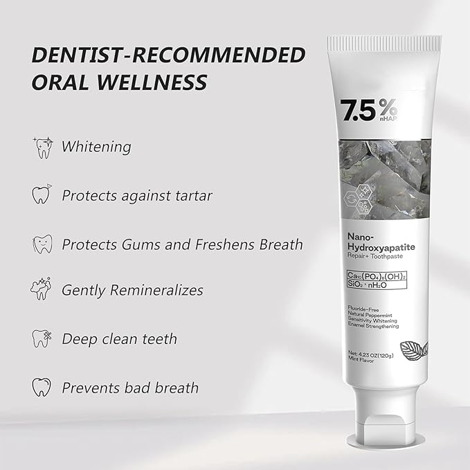 Hydroxyapatite Toothpaste for Advanced Enamel Protection, Gentle and Effective Formula, Fresh Breath, Deep Cleaning Care Toothpaste,Suitable for Sensitive Teeth (1)