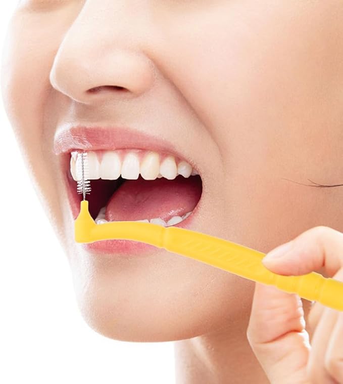 30pcs Interdental Brushes Tooth Cleaning Toothbrush L-Shaped Manual Brush for Braces Orthodontic Care Set for Home Oral Hygiene