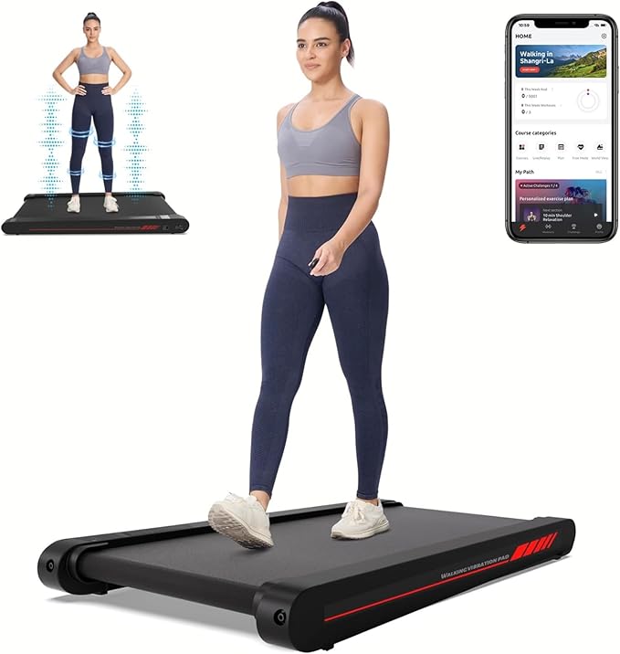 Sperax Walking Vibration Pad with APP, 3 in 1 Under Desk Treadmill, 2.5HP Low Noise Walking Treadmill Pad with Remote Control,Portable Treadmills for Home Office-StrideForce Fitness