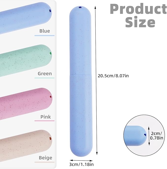 4 Pack Travel Toothbrush Case, Plastic Dust-Proof Travel Toothbrush Holder, Portable Breathable Tooth Brush Cover Container for Trip Home Camping Traveling School Business(4 Colors)