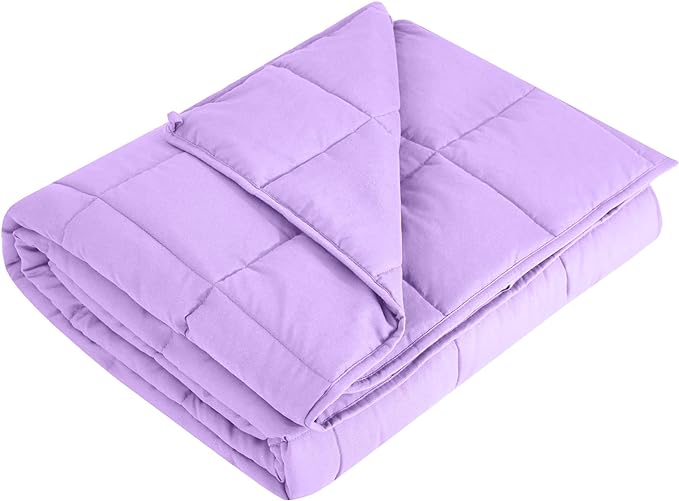 L'AGRATY Weighted Blanket - 48"x72" 20lbs Cooling Breathable Heavy Blanket with Glass Beads for Adult All-Season-StrideForce Fitness