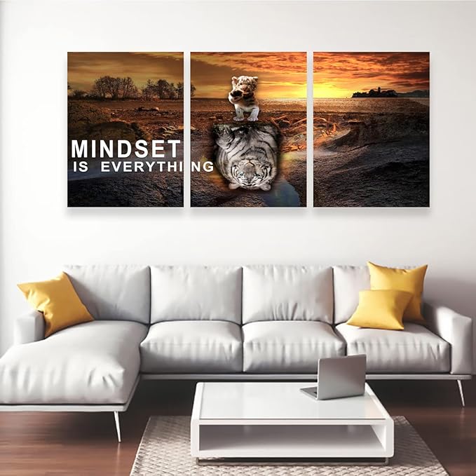 Inspirational Entrepreneur Quotes Office Wall Decor - 3 Pieces Wall Art for Living Room & Bedroom (36" W x 16''H)-StrideForce Fitness