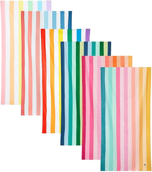 Dock & Bay Beach Towel - Quick Dry, Sand Free - Compact, Lightweight - 100% Recycled - Includes Bag - Rainbow Shores - Set of 4 - Extra Large (200x90cm, 78x35)-StrideForce Fitness