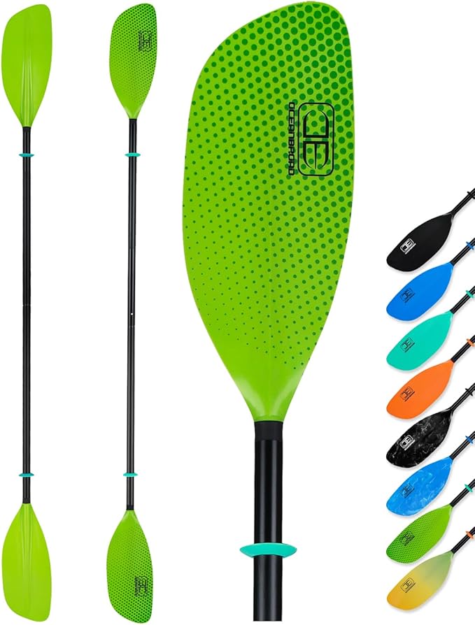 OCEANBROAD Kayak Paddle 86in/218cm, 90.5in/230cm Alloy Shaft 2-Piece Floatable Kayak Oar for Kayaking Canoeing Boating-StrideForce Fitness
