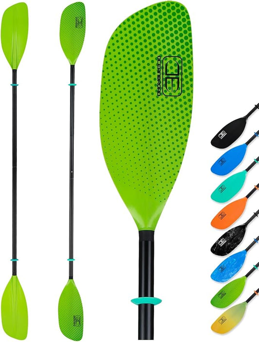 OCEANBROAD Kayak Paddle 86in/218cm, 90.5in/230cm Alloy Shaft 2-Piece Floatable Kayak Oar for Kayaking Canoeing Boating-StrideForce Fitness