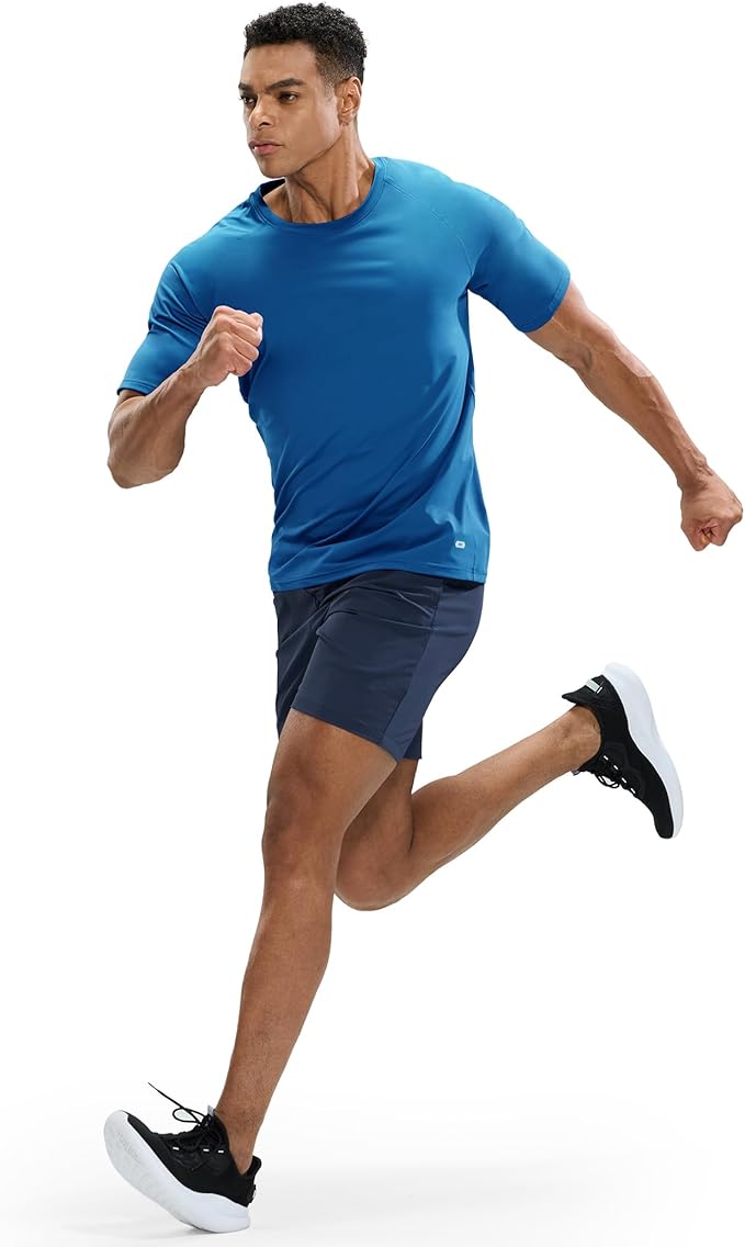 MIER Men's Dry Fit Workout T-Shirts Athletic Running Tee Short Sleeve Crew Neck Gym Tops, Polyester, Moisture Wicking-StrideForce Fitness