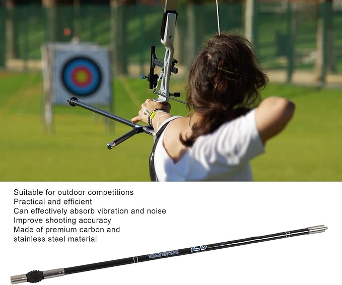 Topyond 30in Archery Bow Stabilizer, Carbon Fiber Stabilizer for Compound Bow, Vibration and Noise Absorption Damping Shock Absorber for Enhanced Balance in Outdoor Competitions-StrideForce Fitness