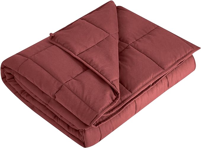 L'AGRATY Weighted Blanket - 48"x72" 15lbs Cooling Breathable Heavy Blanket Microfiber Material with Glass Beads for Adult All-Season Summer Fall Winter Soft Thick Comfort-StrideForce Fitness