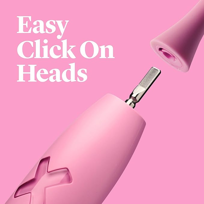 Made by Dentists PRO‑X Replacement Brush Heads – Compatible with PRO‑X Sonic Toothbrush (3 Pack) – Dentist‑Designed, Deep Plaque Removal, Soft Bristles, Travel‑Ready, Pink