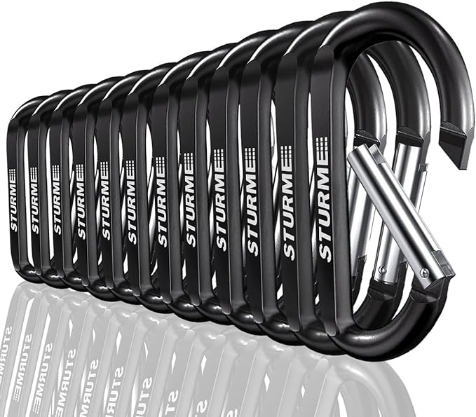 STURME 12pcs Carabiner Clip 3" Small Durable Carabiner Keychain Carabeaner Hooks-StrideForce Fitness